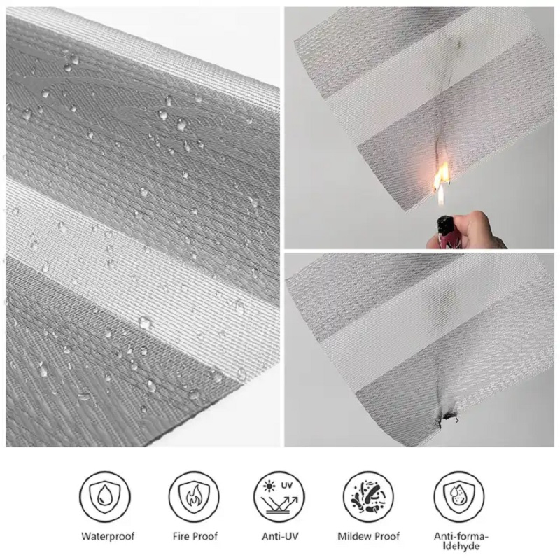 Motorized Blinds Darkening Dual Shade Electric Zebra Blinds Day and Night Bilinds