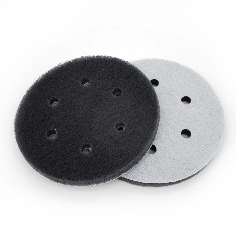 6 Inch 150mm Round Hook and Loop 6-Hole Scouring Pad Industrial Heavy Duty Nylon Cleaning Cloth