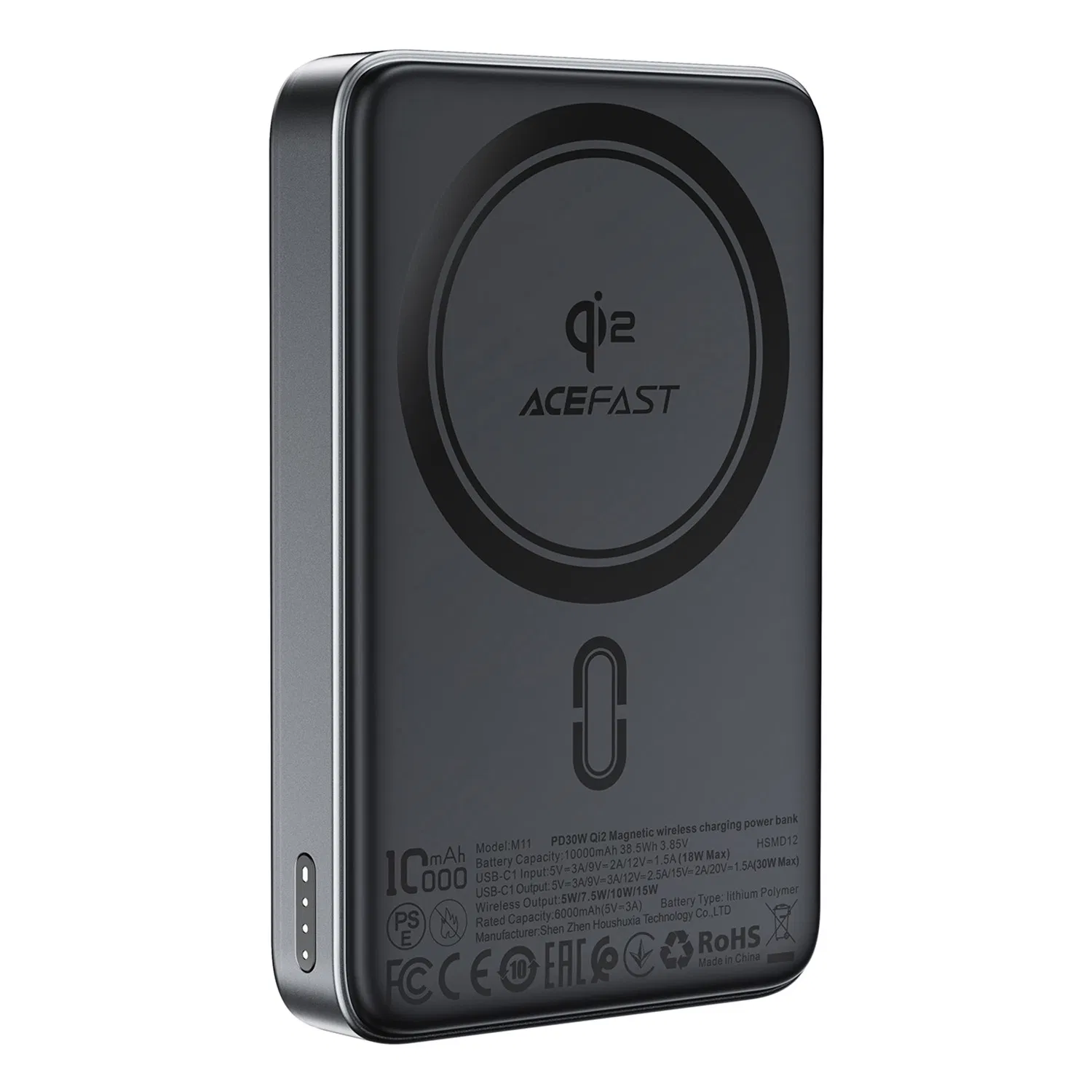 Acefast M11 10000mAh Pd30W Qi2 Power Bank - Magnetic Wireless Charger with Stand