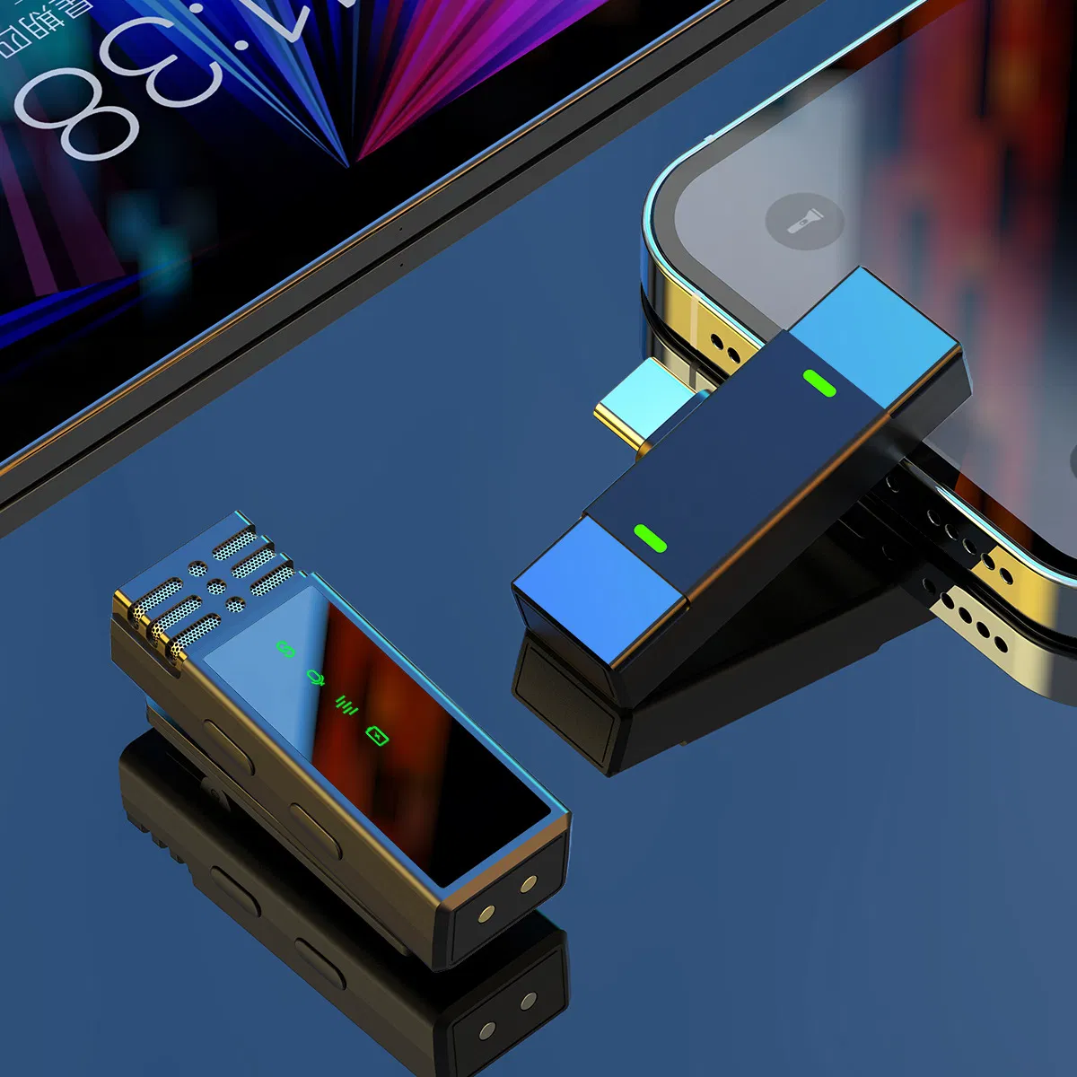 2023 Factory Wholesale Portable Wireless Stereo Mini Noise Cancelling Lapel Lavalier Microphone