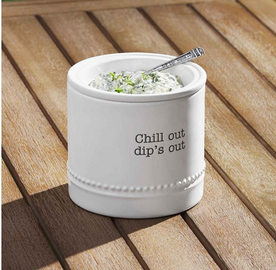 Stylish Three-Piece Ceramic Serving Dish and Chiller Bowl Set