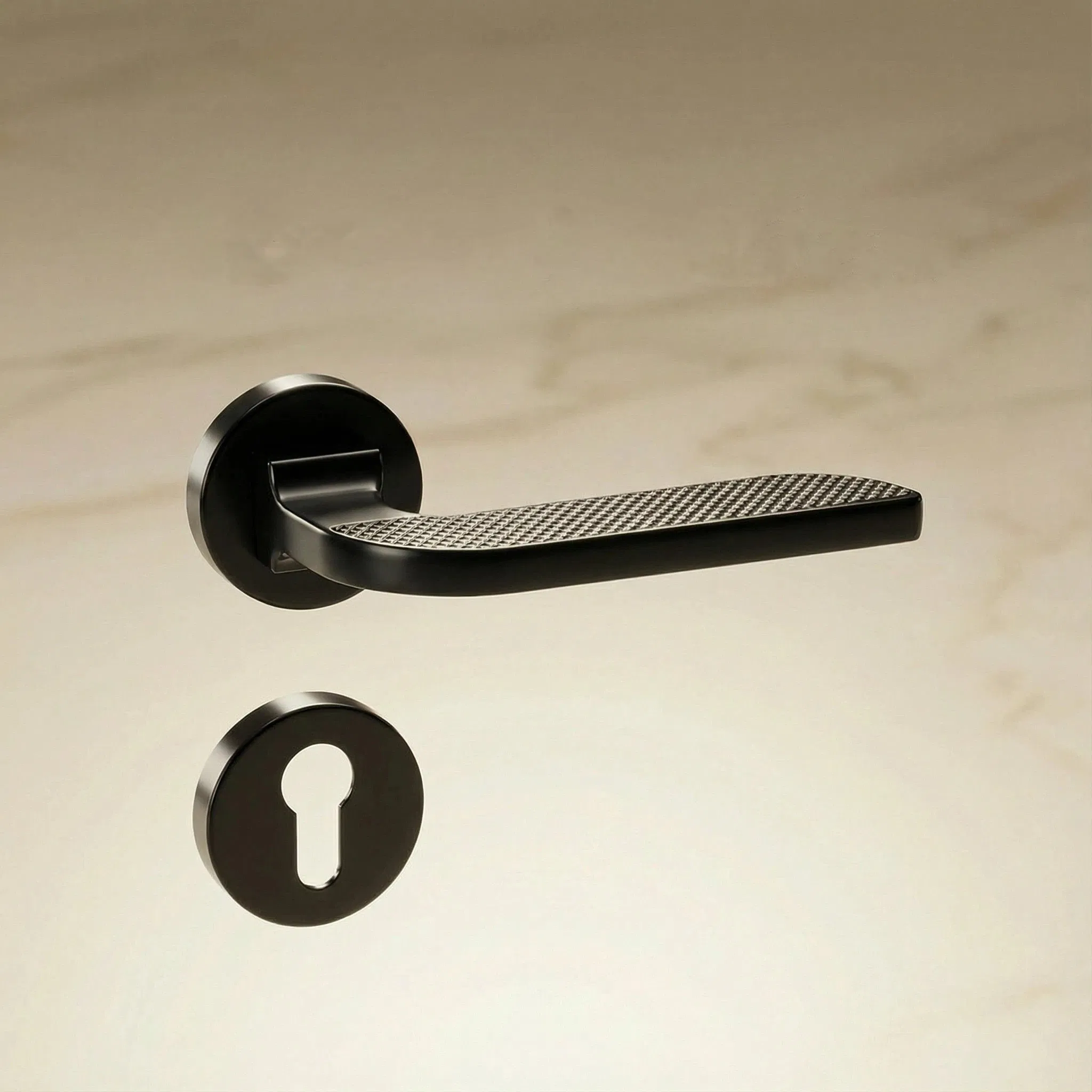 Bedroom Silent Zinc Alloy Door Accessories Indoor Door Handle on Rose for House