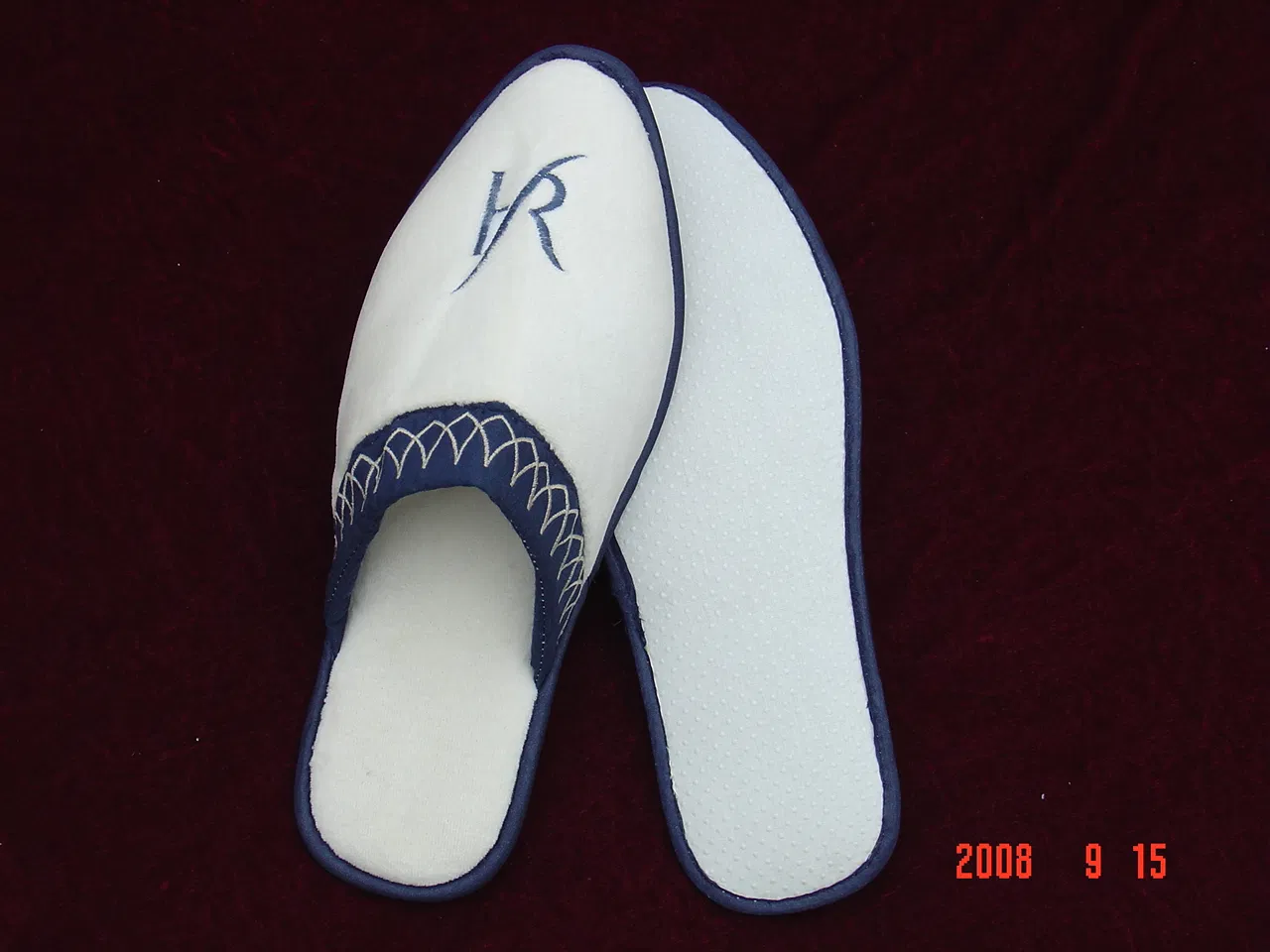 Chic Hand Made Hotel Slippers with Plush Polyester Velour Upper