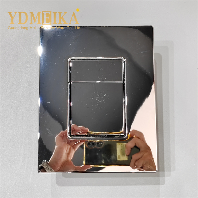 ABS Concealed Tank Toilet Press Button Silvery Bathroom Hidden Plastic Wall Flush Button Control Panel