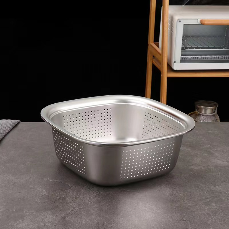 Stainless Steel Kitchen Strainer Basket Drain Bowl Vegetable Washing Colander