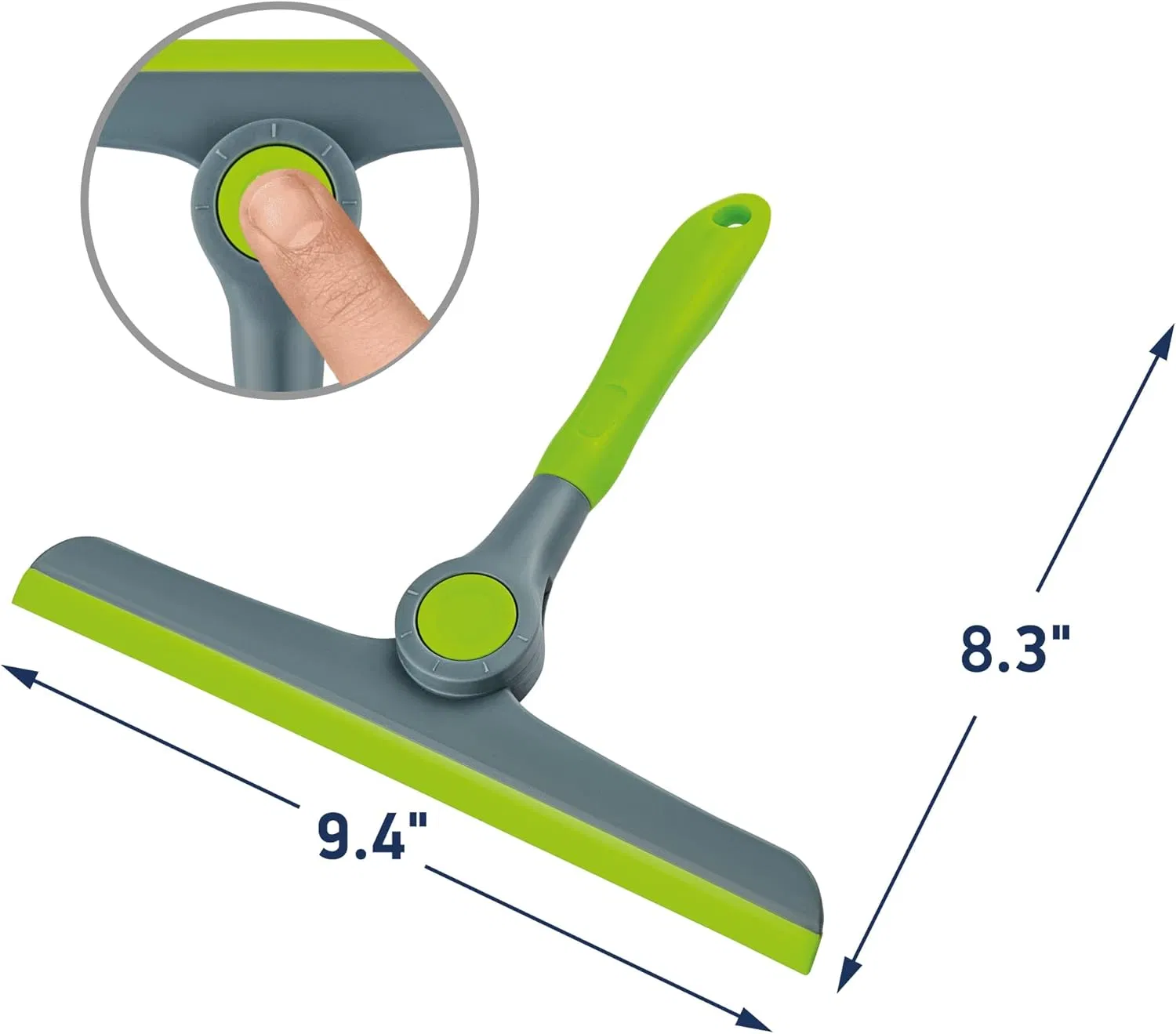 Green with Grey Squeegee for Glass Doors, Squeegee for Window Cleaning, All Purpose Window Cleaner Tool for Car Squeegee