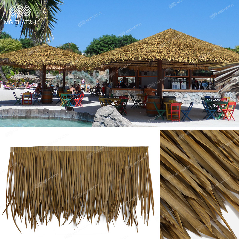 Recyclable Plastic Synthetic Fibre Thatch Artificial Tiki Bar Thatch Roofing