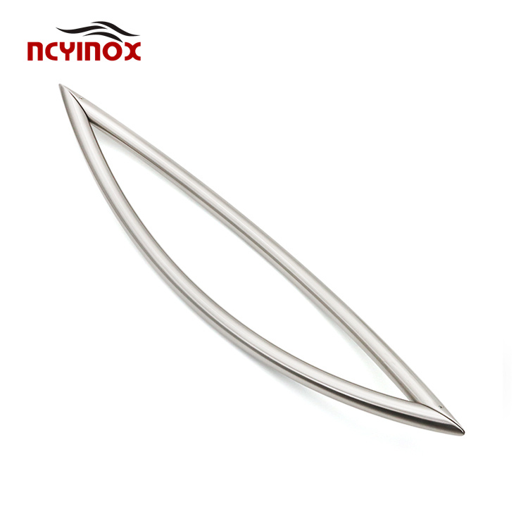 316 Stainless Steel Crescent Style Back-to-Back Curved Pull Handle for Main Door Wooden Door