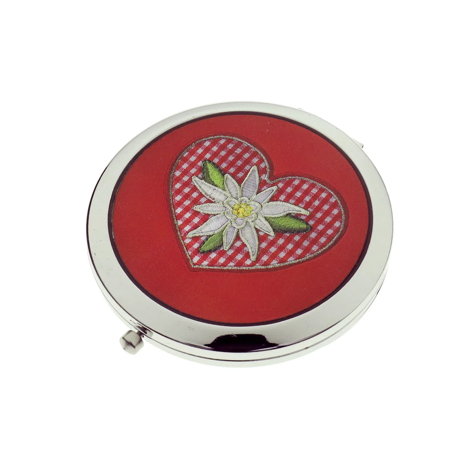 Customized Zinc Alloy Round Pocket Make up Mirror for Paris Souvenir Promotion Gift