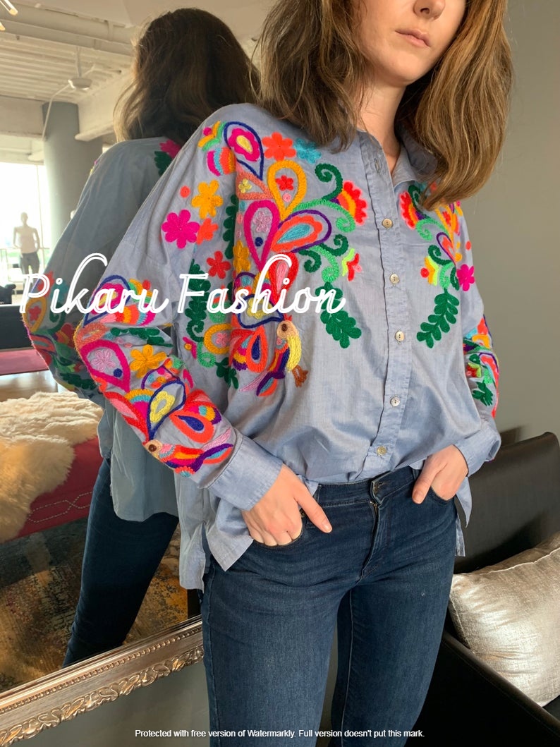 Блузка женская хлопок с вышивкой