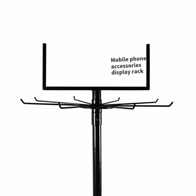Display Rack for Retail Store 2 Tier Spinner Display Rack Rotating Storage Racks with Hooks for Store