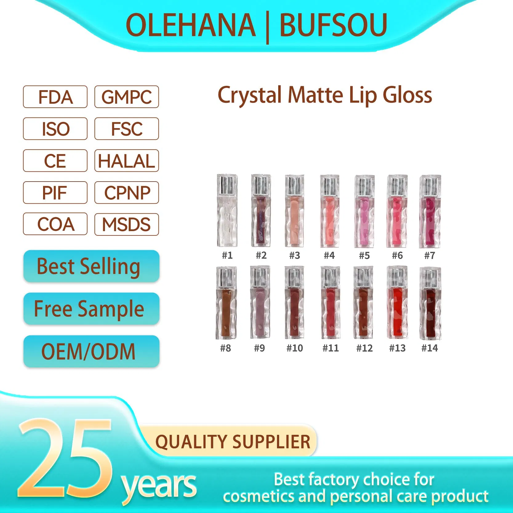 High Quality Wholesale Waterproof Glossy Vegan Matte Private Label Lip Gloss