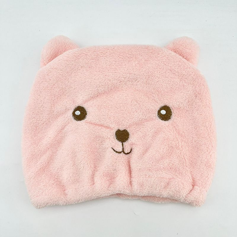 Custom Cute Pink Polyester Reusable Elastic Bath Hair Shower Cap for Women