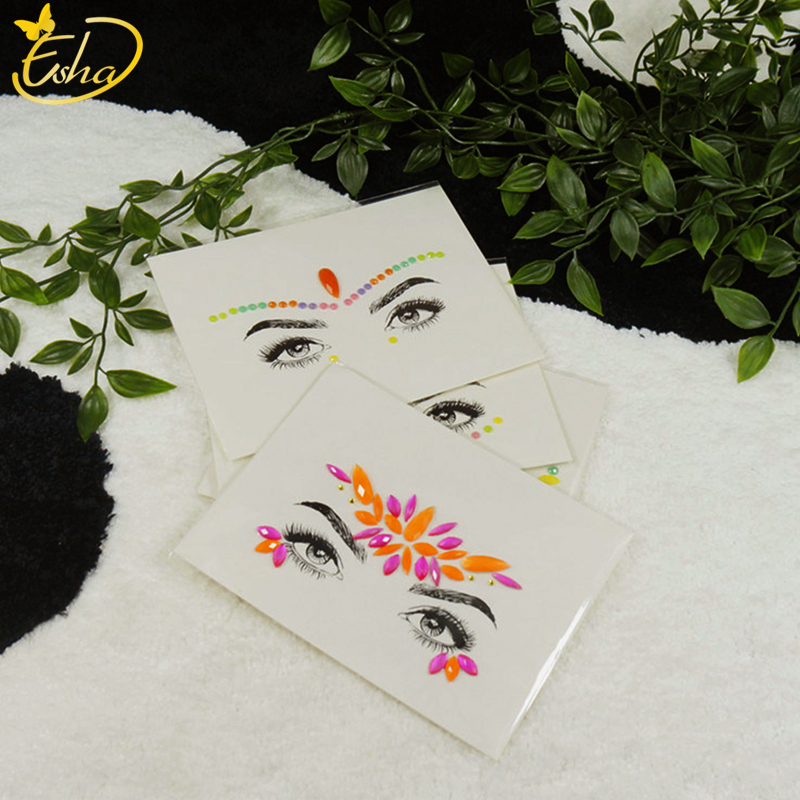 Custom Diamond Sheet Eye Jewels Temporary Tattoo Sticker Paper Rhinestone Gem Face Body Art Stickers