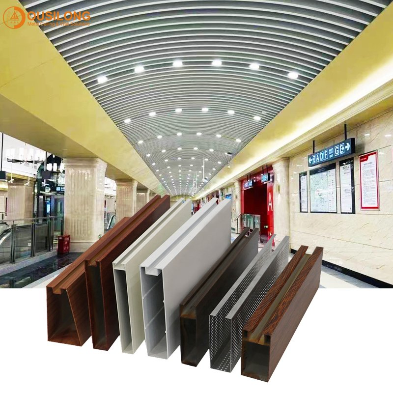 OEM Suspended Metal Decorative Ceiling Wooden Aluminum Baffle Ceiling for Office Buildings