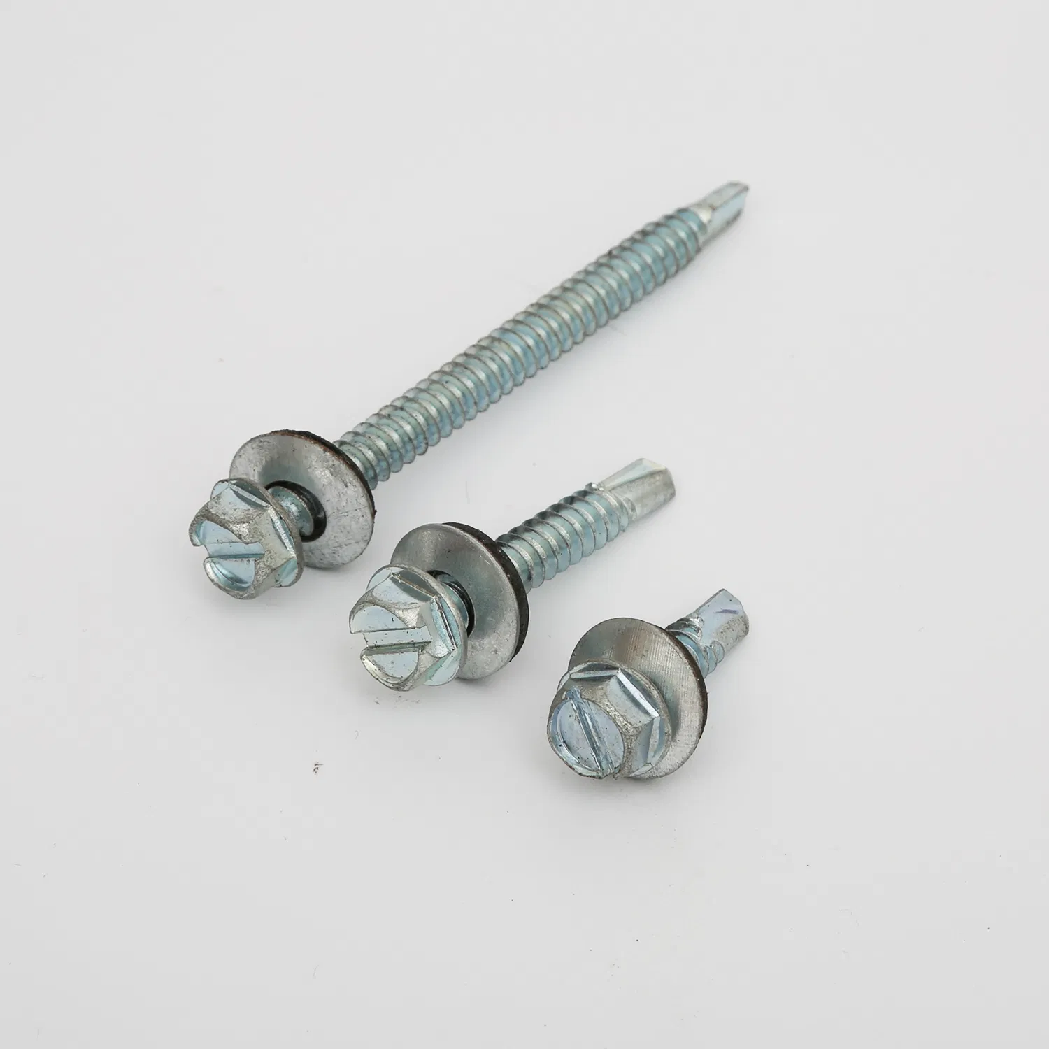 High Precision Custom Fastener Metal Flange Hex Zinc Plated Washer Head Self Drilling Roof Screw for Wood