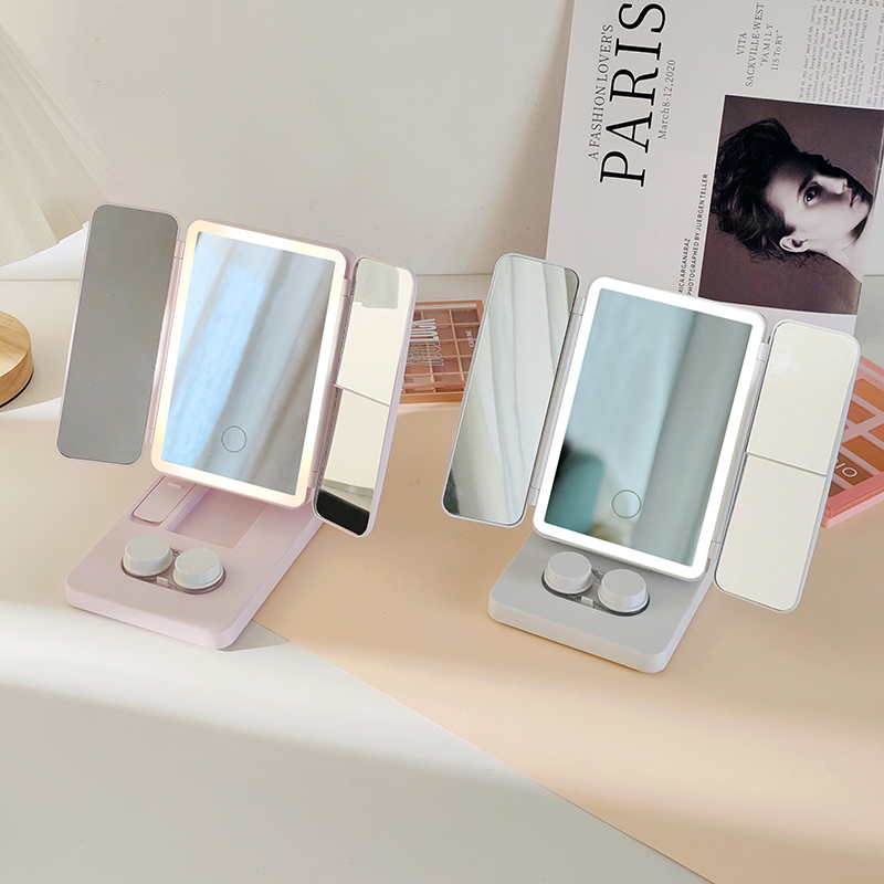 Electric Protein Removal Contact Lens Cleaner with Makeup Mirror