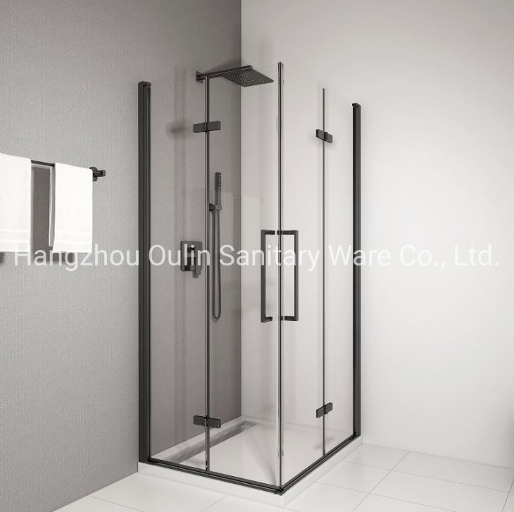 Black Shower Enclosure with Folding Door