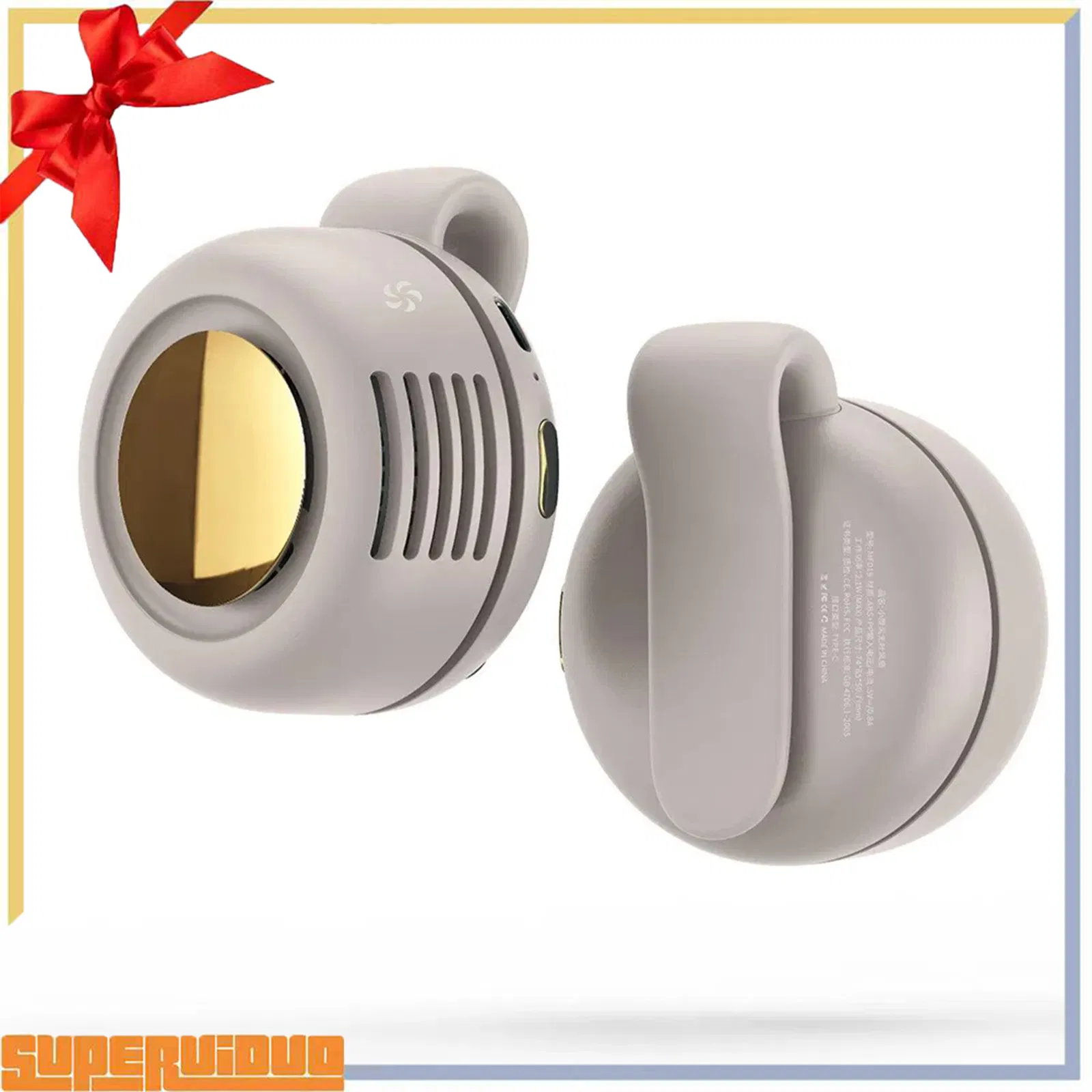 Popular Mini Whirlwind USB Clip Fan Mf019 Portable Buckle Neck Waist Hanging Hands-Free Cooling Fan Wholesale