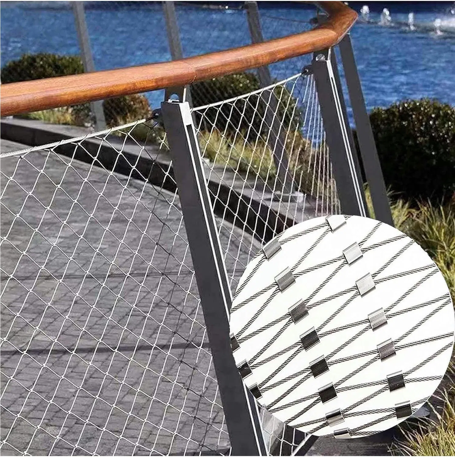 Flexible Strong Strength Stainless Steel Rope Mesh Netting Hand-Woven SS304 Wire Rope Mesh for Sale
