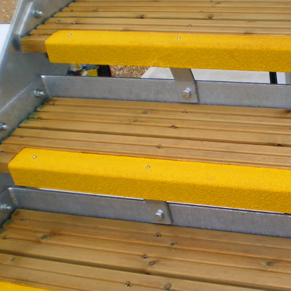 Yellow Gritted Stair GRP Nosing for Anti-Slip