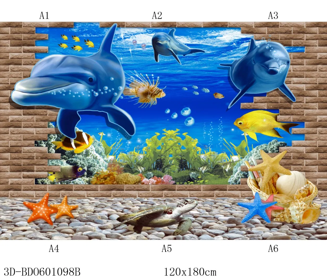 High End Cyrstal Customized Background Wall Screen Swimming Pool Polished Porcelain Ocean Fish Look Floor Ceramic Tile with 3D Effect