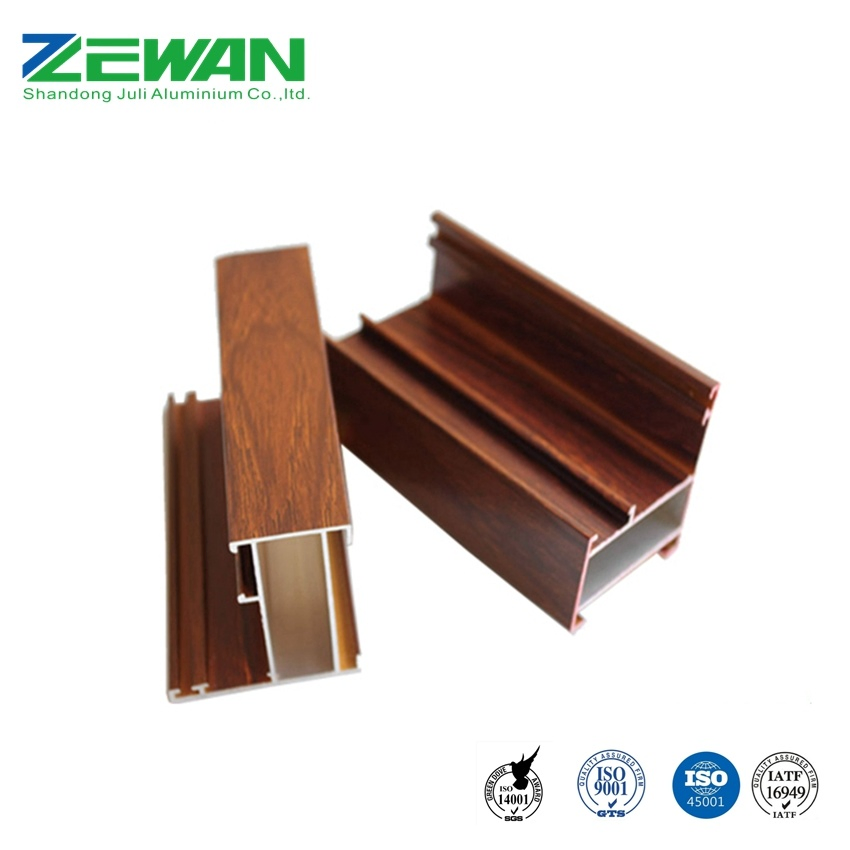 Алюминиевый профиль с текстурой дерева, порошковое покрытие