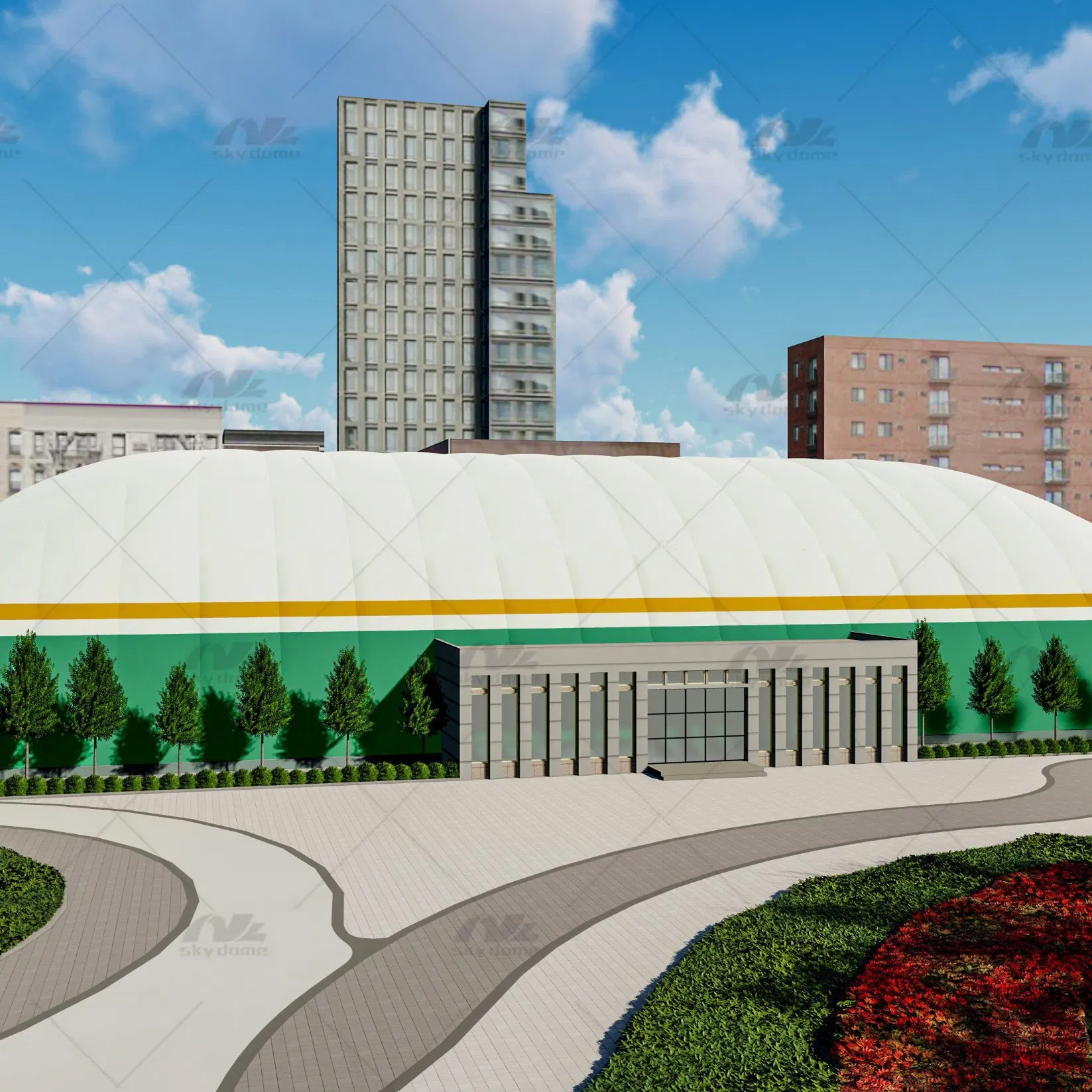 Great Air Supported Membrane Dome for Multi-Sports