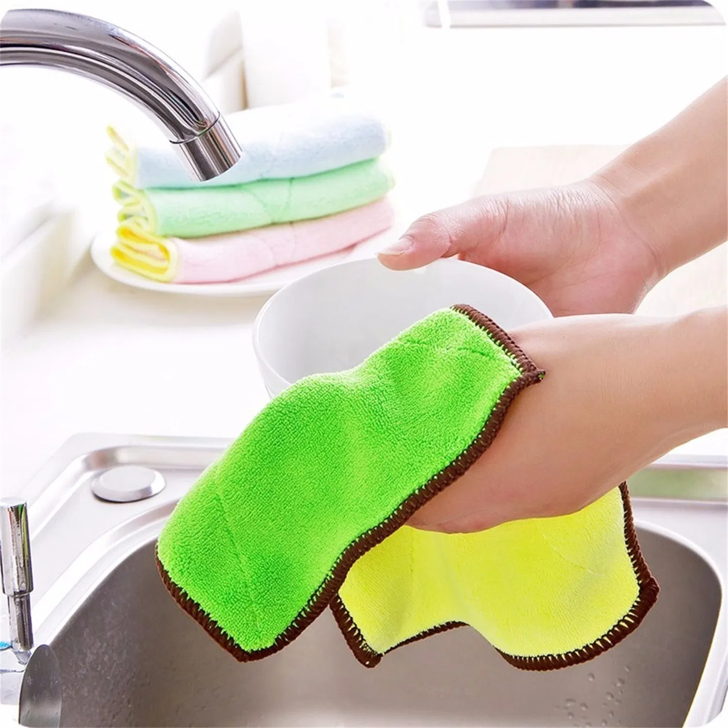 Microfiber Kitchen Towels, Dish Towel, Microfiber Cloth, Cleaning Cloth, Block Oil Stains and Make It Easy to Clean