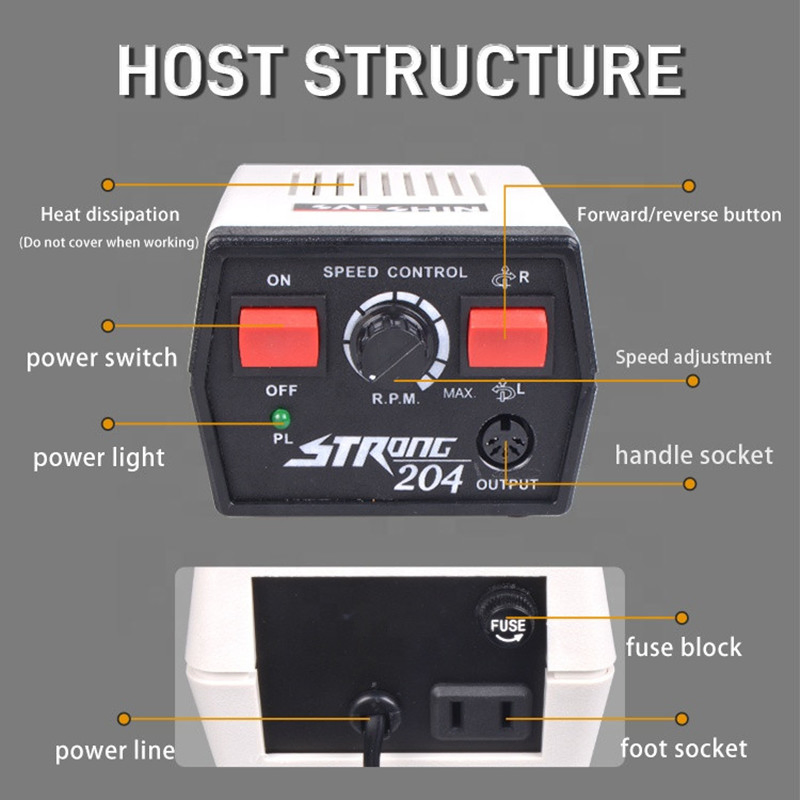35000rpm Micromotor Professional Manicure Handpiece Polishing Machine Portable Electric Nail Drill