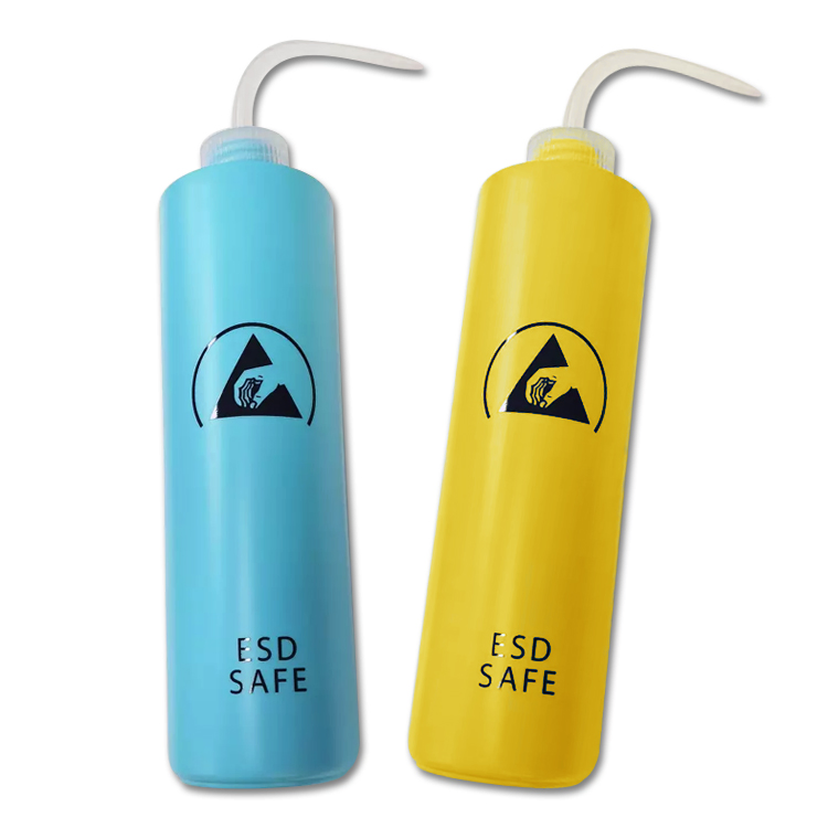 250ml 500ml ESD Wash Bottle Plastic Squeeze Type Antistatic Alcohol Dispenser Safe Bottle