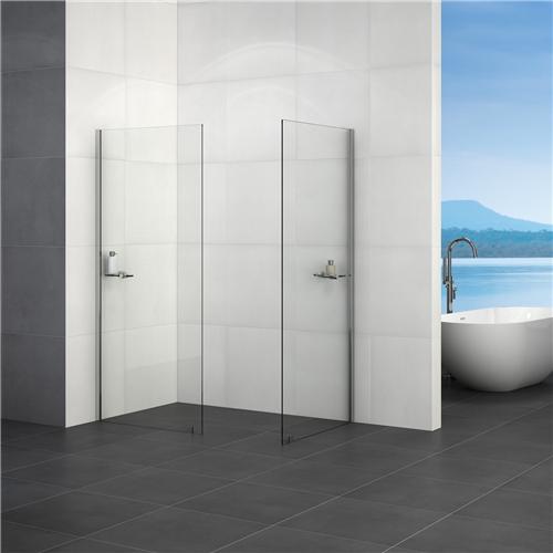 Brass Golden Frame Brass Pivot Door Four Fixed Two Open Rectangle Shape Shower Enclosure
