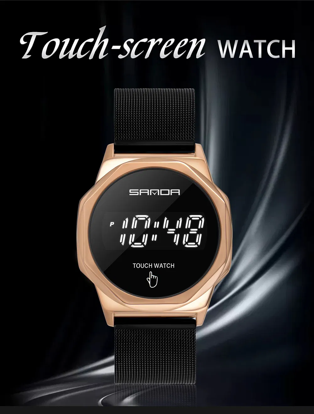 2022 Fashion Alloy Touch Screen LED Watch