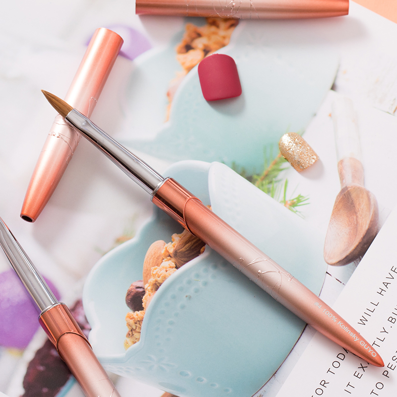 Guyo Metal Handle 100% Pure Kolinsky Nail Art Brush Customizable Logo