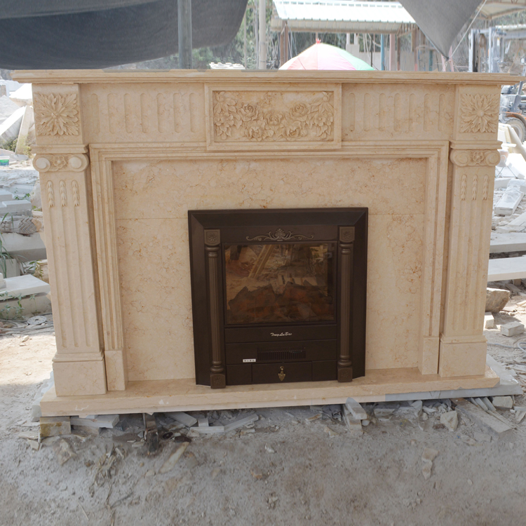 Hand Carved Home Decoration Cultured White Marble Fireplace Surround Price