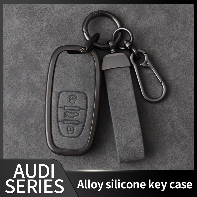 Gunmetal Zinc Alloy Leather Car Key Case