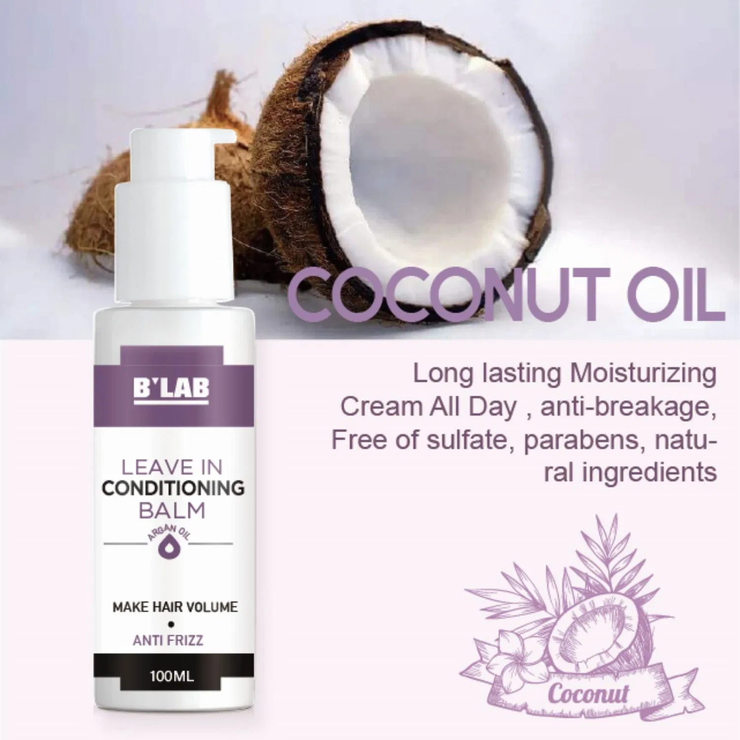 Private Label Hair Products Moisturizing Paraben Free Leave-in Conditioning Balm