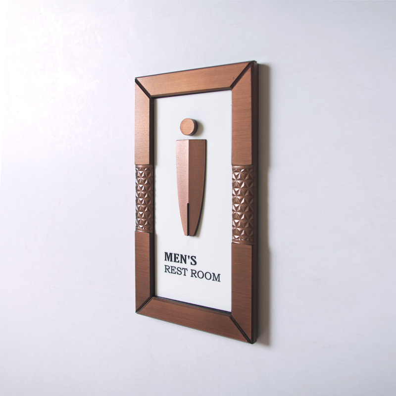 Ezd Personalized Acrylic Brass Copper Like Toilet Door Signage Plaques