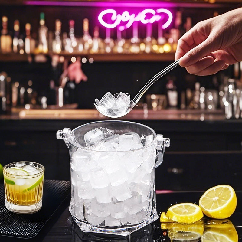 Custom 1200ml Bar Ice Buckets, Beverage Tubs Clear Plastic Ice Bucket