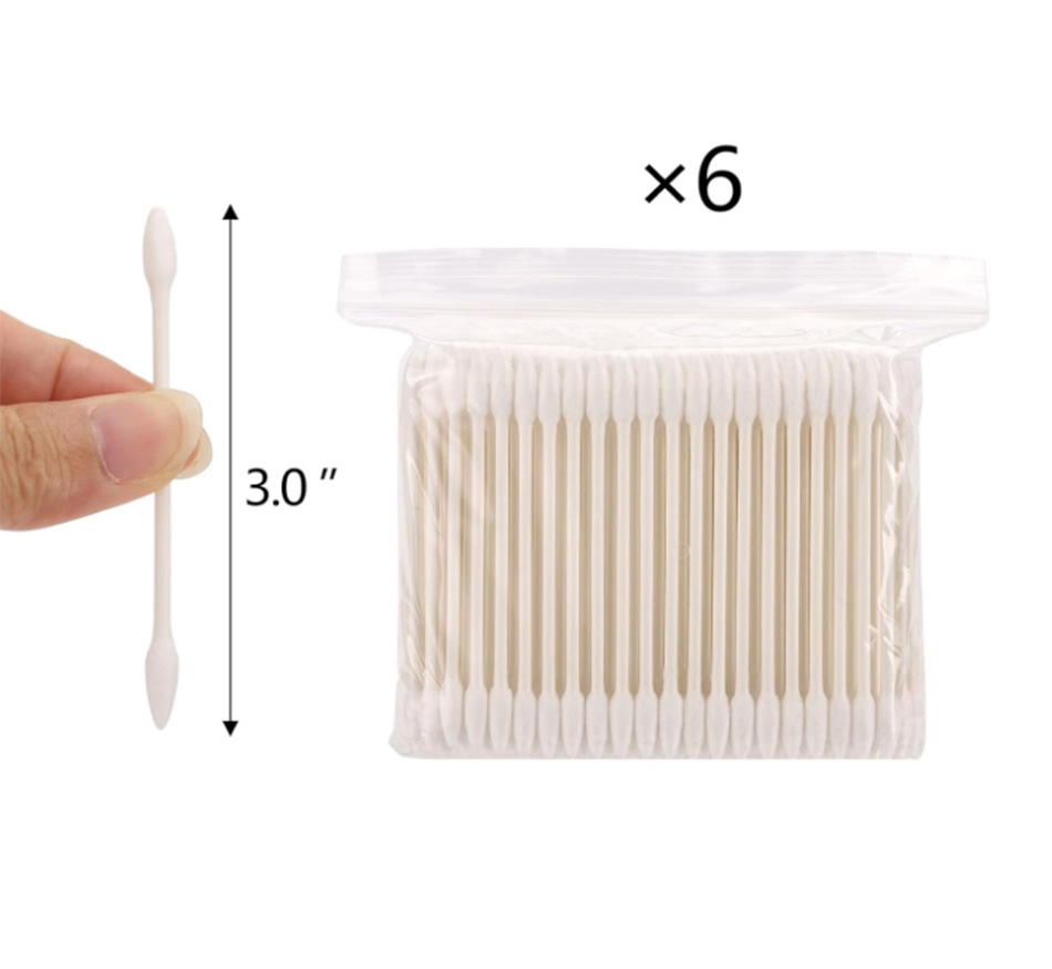 1200 Count 3" Pointed Double Precision Tip Cotton Buds Cotton Swabs for Makeup