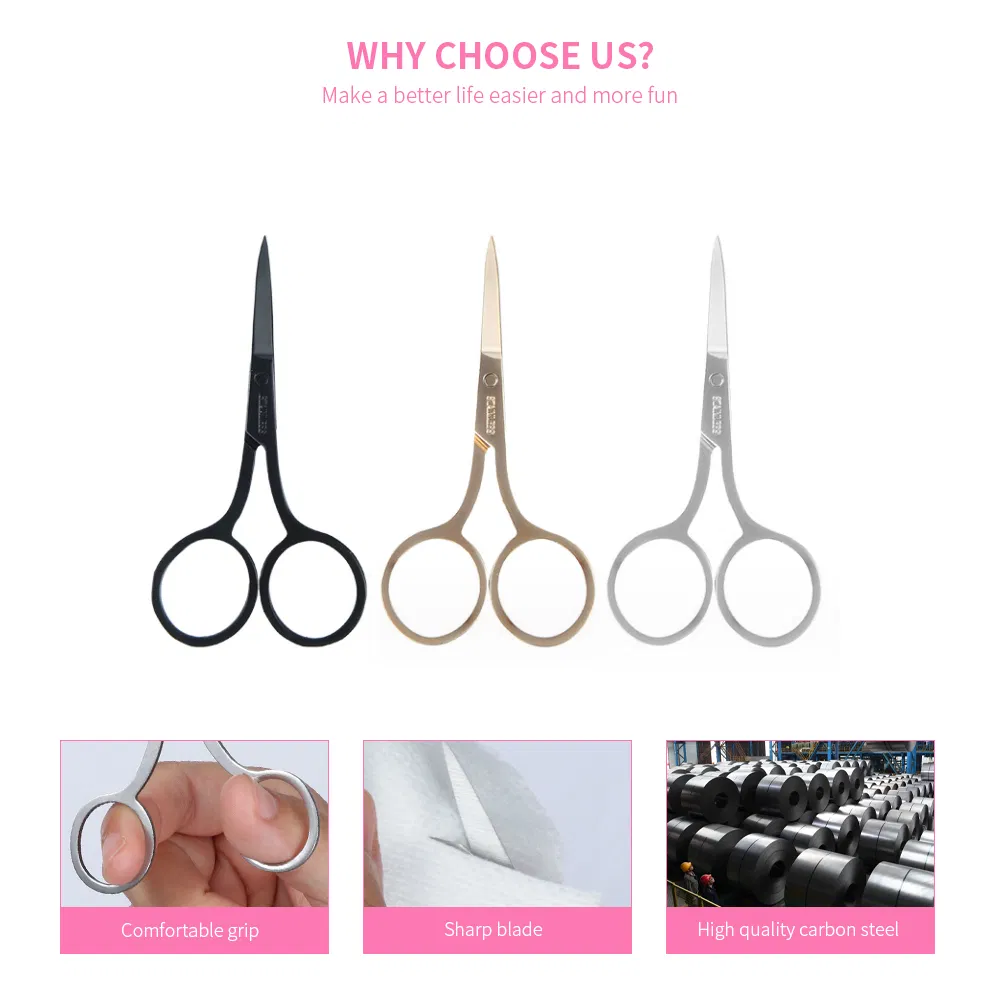Durable Pointed Head Wholesale Makeup Nail Eyebrow Hair Cutting Fabric Barber Tailor Scissors for Eyelash