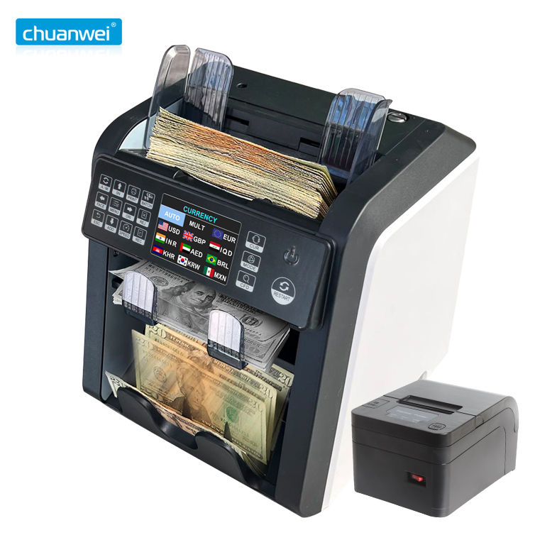 Bill Counter Mix Value Banknote Value Counter Banknote Counter Bill Counter Sorter Cashing Counting Currency Counters with Serial Number Printing