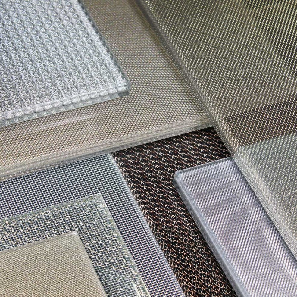 High Quality Fabric Wire Mesh Decorative Tempered Safety Art Laminated Glass