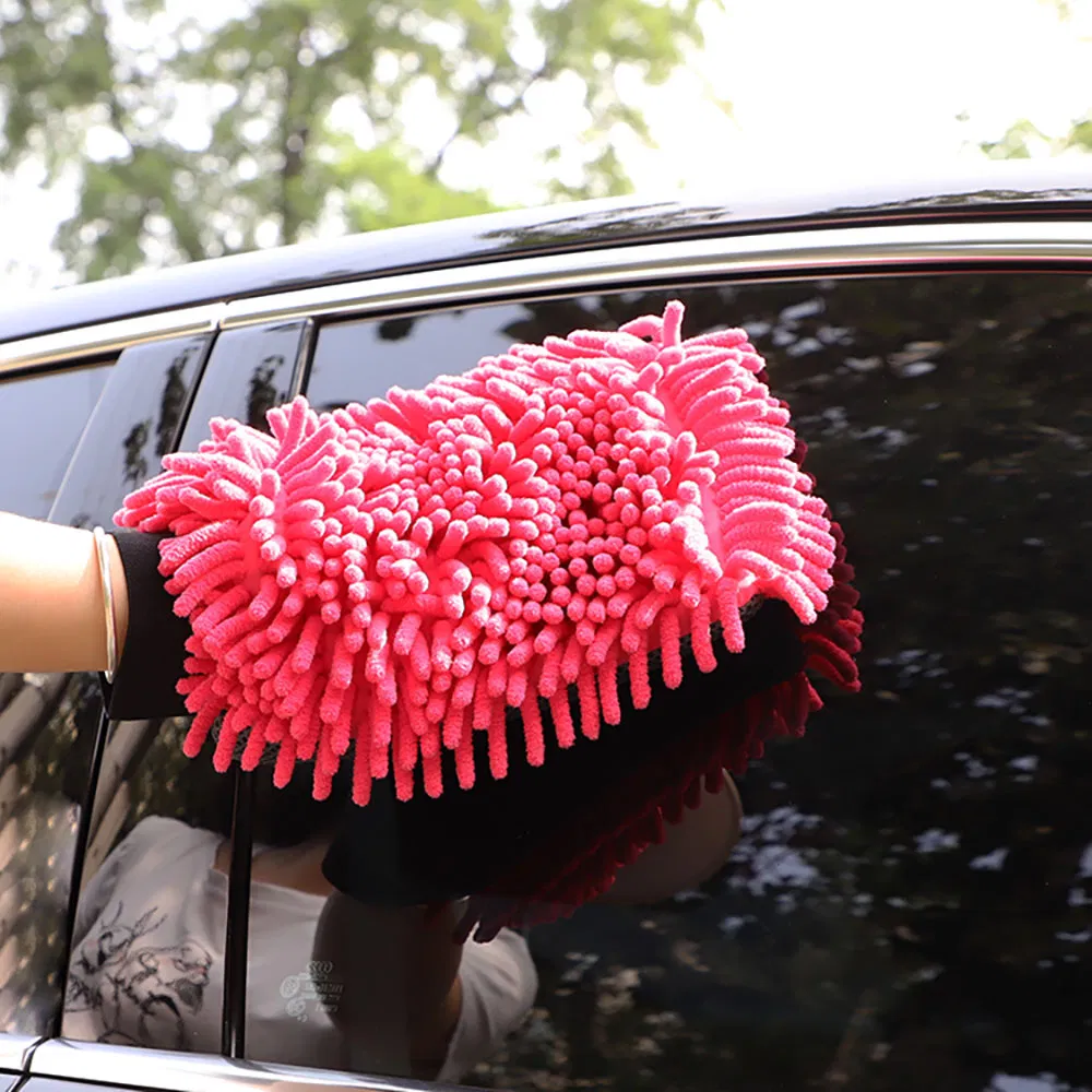 Best Chenille Microfiber Glove of Scratch-Free Double-Sided Dusting Car Wash Glove