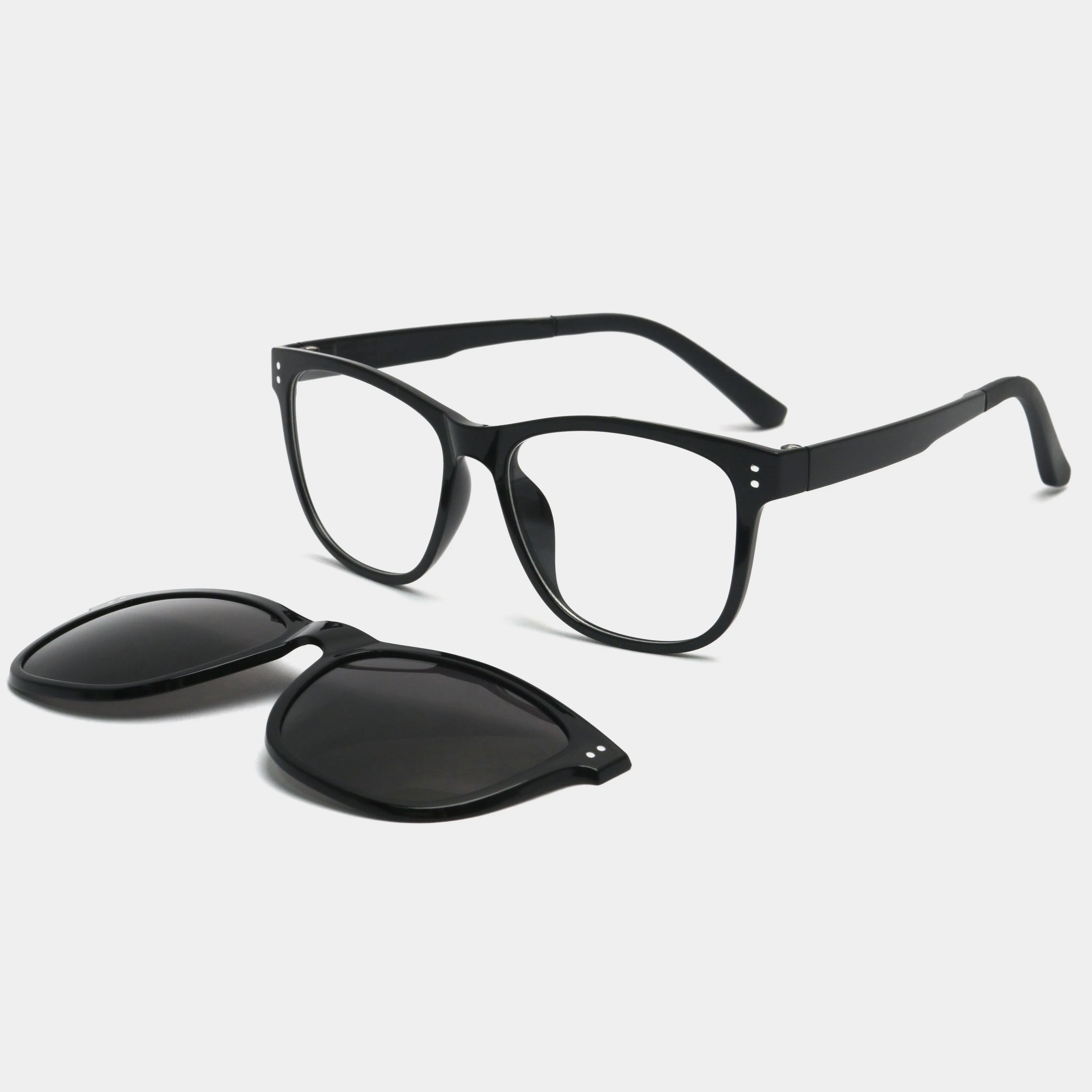 Unisex Tr90 Optical Frame with Tac Clip on Magnetic Sunglasses Polarization