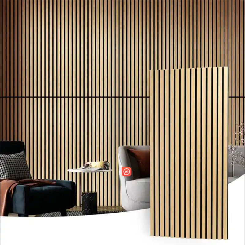 Absorbing Wood MDF Industrial Slat Veneer Pet Felt High Density Acoustic Panel