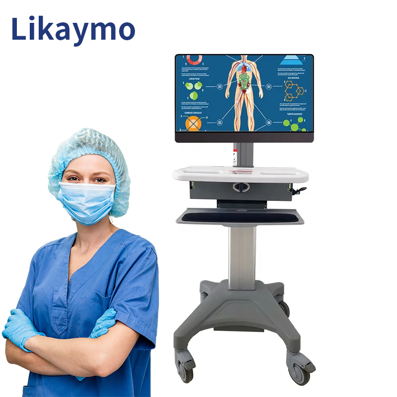 OEM Clinical Workstation Can Be Lifted and Lowered Electrically Hospital Trolley