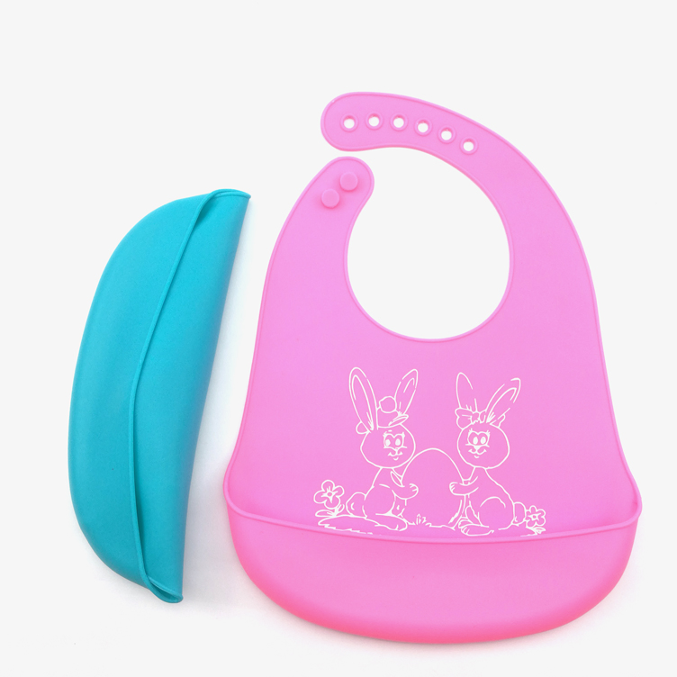 Waterproof Reusable Colorful Custom Logo Soft Silicone Baby Bib