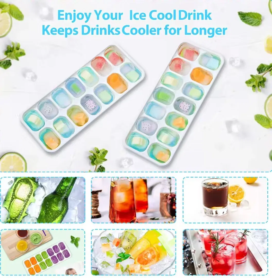 Силиконовая форма для льда с крышкой, 14 ячеек