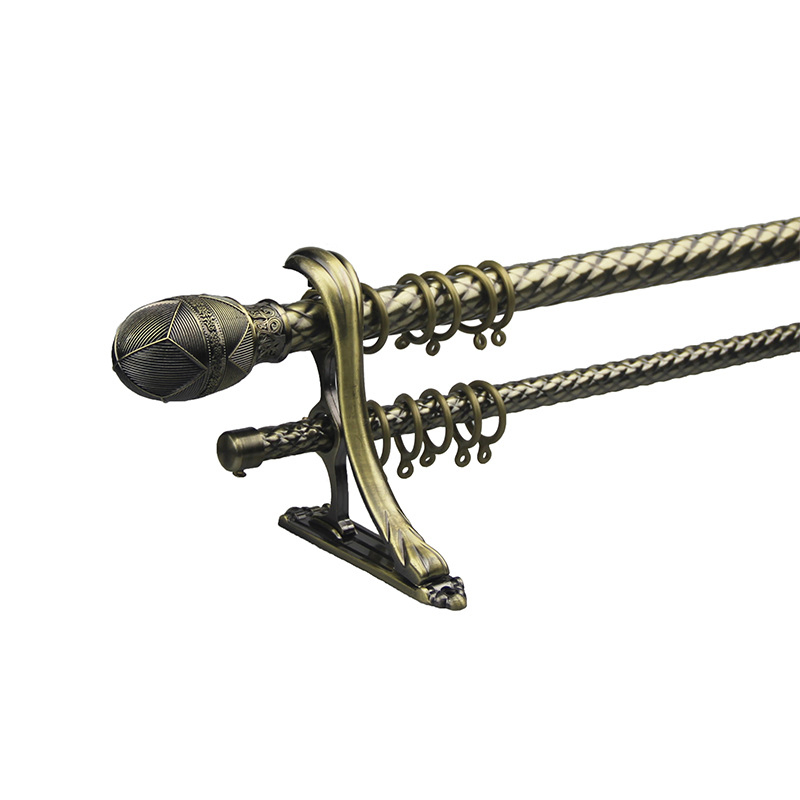 Double Egg-Shaped Head 28+19mm Window Hardware Roman Curtain Single and Double Rod